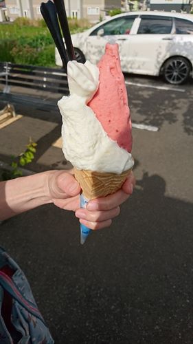 幻のいちご「さとほろ」のジェラート